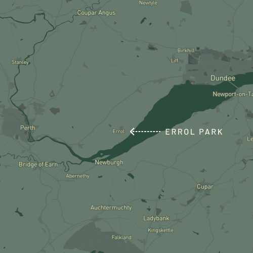 Map of Perthshire showing Errol Park