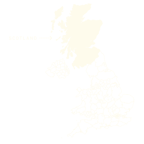 Map of the UK showing Scotland